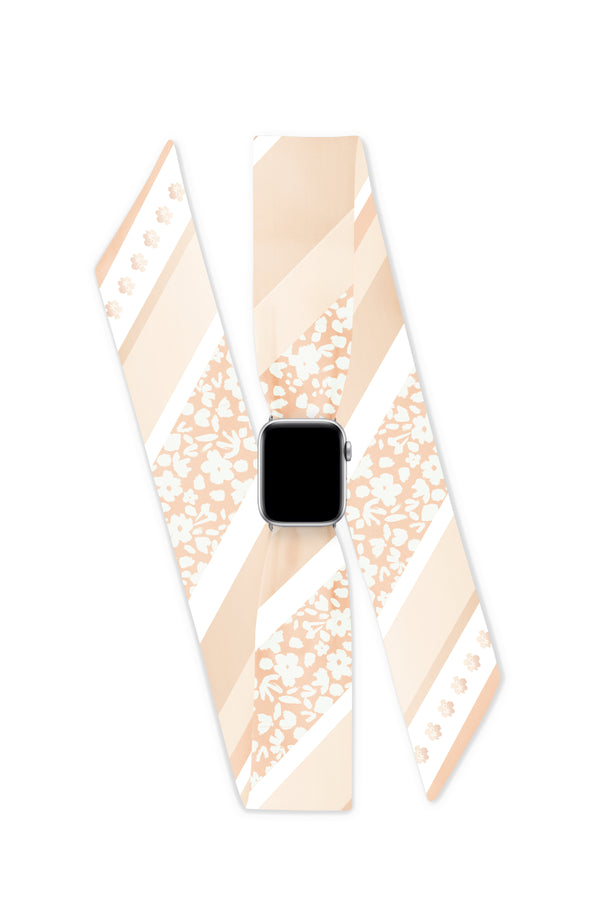 CHAMPAGNE BLOSSOM APPLE WATCH SCARF BAND (CONNECTORS INCLUDED)